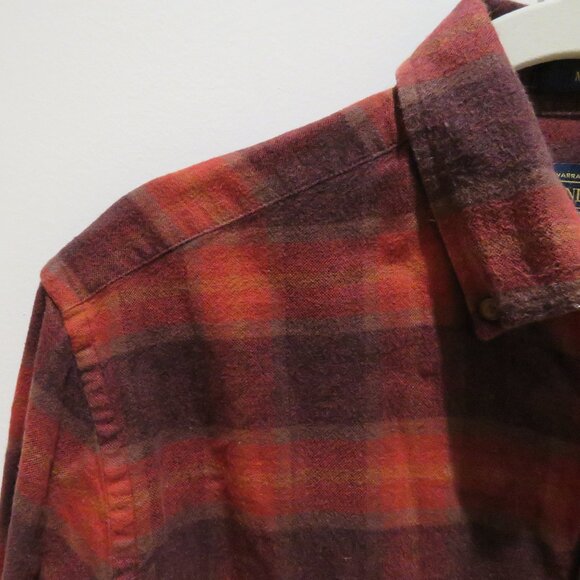PENDLETON Mason Red Plaid Cotton Flannel Button Down Shirt Country Western Sz M - Picture 6 of 15
